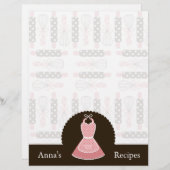 Vintage Schürze mit Utensilien Empfehlungskarte (Vorne/Hinten)