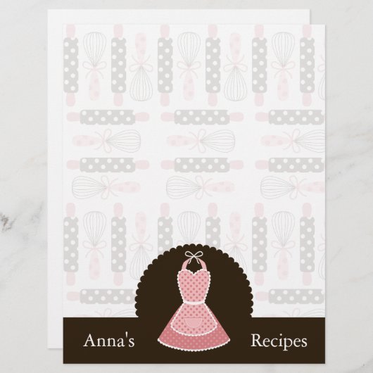 Vintage Schürze mit Utensilien Empfehlungskarte (Vorne/Hinten)