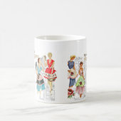 Vintage Schürze Nähen Muster Tasse (Mittel)