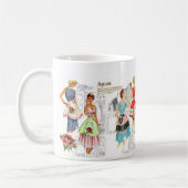Vintage Schürze Nähen Muster Tasse (Links)