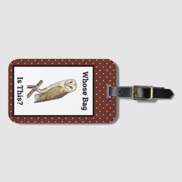 Vintage Schüssel, deren Beutel diese Lila Polka-Pu Gepäckanhänger