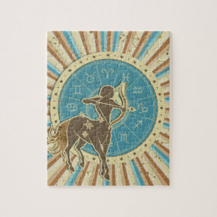 Vintage Schütze-Tierkreis-Kunst Puzzle