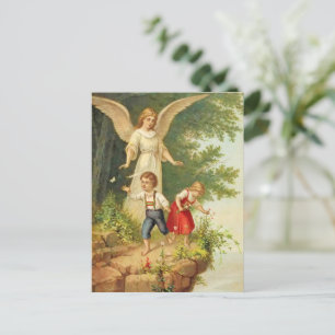 Vintage-Schutzengel Kinder Klippe Postkarte