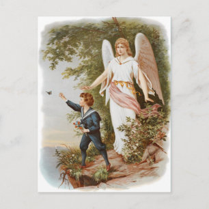 Vintage-Schutzengel-Postkarte Postkarte