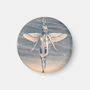 Vintage-Schutzengel-Regenbogen-Kunst Magnet