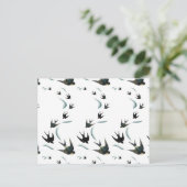 Vintage Schwalbe Vögel Kunst Postkarte (Stehend Vorderseite)