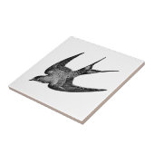 Vintage Schwalben-Illustration - antiker Vogel Fliese (Seite)