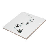 Vintage Schwalben-Vogel-Kunst Fliese (Seite)