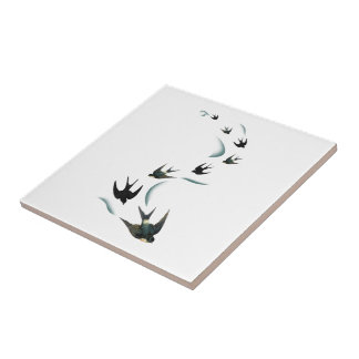 Vintage Schwalben-Vogel-Kunst Fliese
