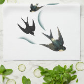 Vintage Schwalben-Vogel-Kunst Handtuch (Gefaltet)