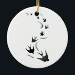 Vintage Schwalben-Vogel-Kunst Keramikornament<br><div class="desc">mit einer modernen Drehung</div>