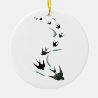 Vintage Schwalben-Vogel-Kunst Keramikornament
