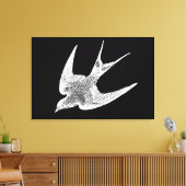 Vintage Schwalbenabbildung - Antiquitätenvogel aus Leinwanddruck (Insitu (Wohnzimmer))