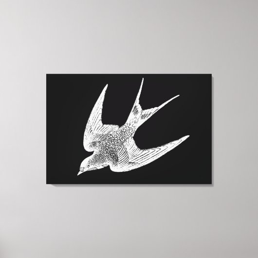 Vintage Schwalbenabbildung - Antiquitätenvogel aus Leinwanddruck (Vorderseite)