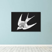 Vintage Schwalbenabbildung - Antiquitätenvogel aus Leinwanddruck (Insitu (Holzboden))