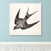 Vintage Schwalbenabbildung - Antiquitätenvogel aus Leinwanddruck (Insitu (Holzboden))