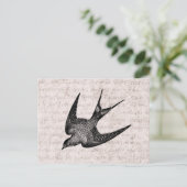 Vintage Schwalbenabbildung - Antiquitätenvogel aus Postkarte (Stehend Vorderseite)