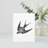 Vintage Schwalbenabbildung - Antiquitätenvogel aus Postkarte (Stehend Vorderseite)