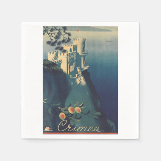 Vintage-Schwalbennest-Burg-Architekturkunst Serviette
