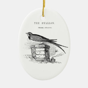Vintage Schwalbenvogel Keramikornament