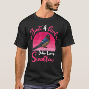 Vintage Schwalbenvogel Nur ein Mädchen, das Schw T-Shirt