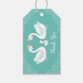 Vintage Schwan-Babydusche Geschenkanhänger (Vorderseite)