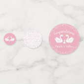 Vintage Schwan-Babydusche Konfetti (Rückseiten)