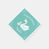 Vintage Schwan-Babydusche Serviette (Ecke)