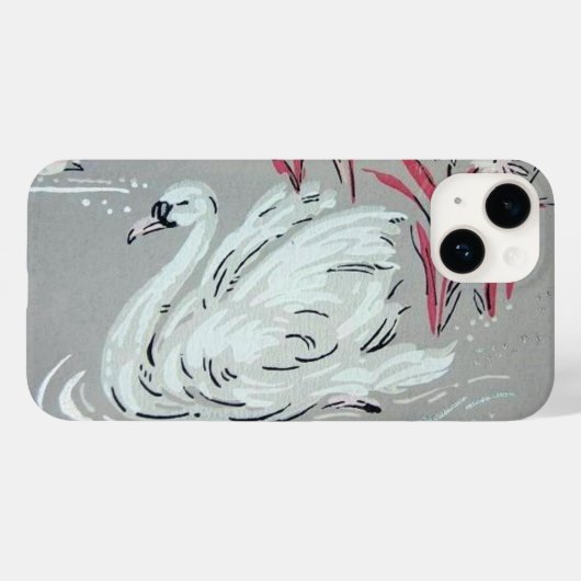 Vintage Schwan Case-Mate iPhone Hülle (Rückseite (Horizontal))