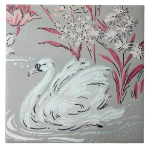 Vintage Schwan Fliese