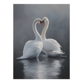 Vintage-Schwan-Kunstposter Poster