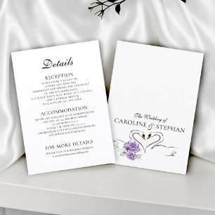 Vintage-Schwan-Liebesgeschichte-Details-Karte Begleitkarte