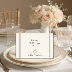 Vintage-Schwan-Streifen-Hochzeitstisch-Platzkarte Tischnummer
