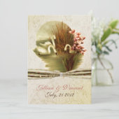 Vintage Schwäne, die Einladung Wedding sind (Stehend Vorderseite)