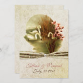 Vintage Schwäne, die Einladung Wedding sind (Vorne/Hinten)