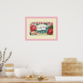 Vintage Schwäne und Rose Art Poster (Küche)