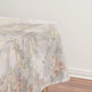 Vintage Schwäne unter Ruinen-Muster Tischdecke