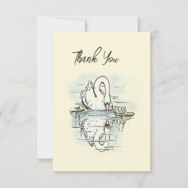 Vintage Schwanenreflexion eingefärbt Dankeskarte