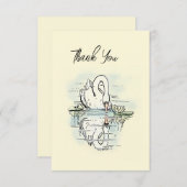 Vintage Schwanenreflexion eingefärbt Dankeskarte (Vorne/Hinten)