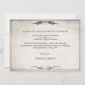 Vintage Schwarz-Art-Deco-Hochzeit speichern Sie da (Rückseite)