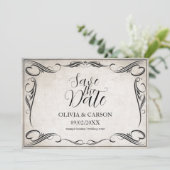 Vintage Schwarz-Art-Deco-Hochzeit speichern Sie da (Stehend Vorderseite)