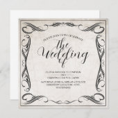 Vintage Schwarz Art Deco Hochzeitsankündigung (Vorne/Hinten)