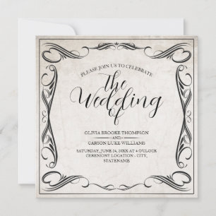 Vintage Schwarz Art Deco Hochzeitsankündigung