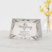 Vintage Schwarz Art Deco Hochzeitsankündigung Karte (Gelbe Blume)