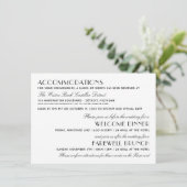 Vintage Schwarz Art Deco Hochzeitsinformationen Begleitkarte (Stehend Vorderseite)