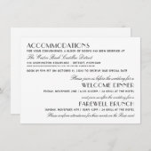 Vintage Schwarz Art Deco Hochzeitsinformationen Begleitkarte (Vorne/Hinten)