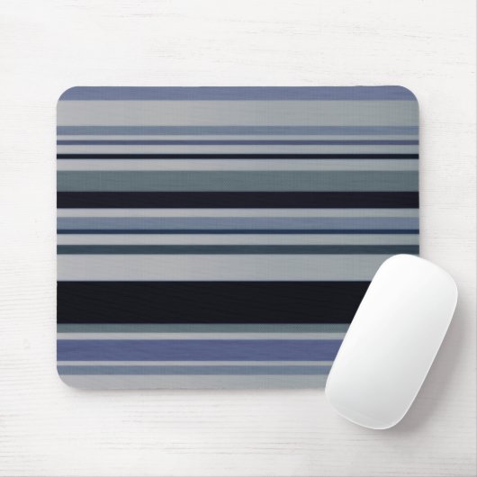 Vintage Schwarz-Blau-Muster Streifen Mousepad (Mit Mouse)