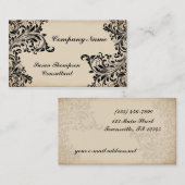 Vintage Schwarz-Creme-Grafik Visitenkarte (Vorne/Hinten)