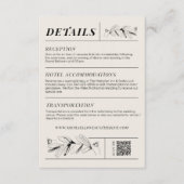 Vintage Schwarz-Creme-Retro-Hochzeitskarte Begleitkarte (Vorderseite)