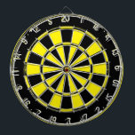 Vintage schwarz-gelbe Dartscheibe<br><div class="desc">Vintage schwarz-gelbe Dartboard. Maßgeschneiderte Dartplatine mit rustikal bedrücktem Design. Ideal für Zuhause,  Büro,  Party etc. Farben können geändert werden.</div>